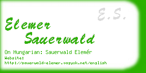elemer sauerwald business card